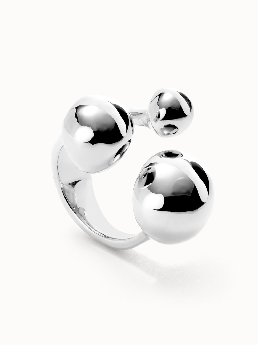 UNO de 50 Silver Bubble Ring
